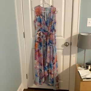 Floral Calvin Klein High Low Cocktail Dress